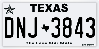 TX license plate DNJ3843