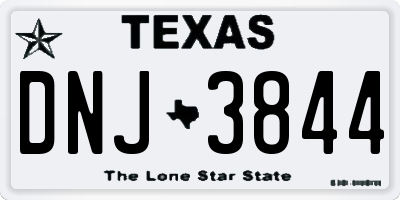 TX license plate DNJ3844