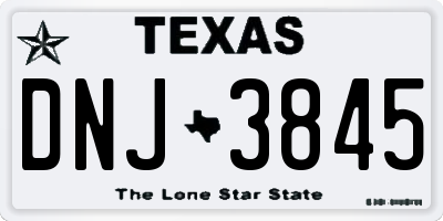 TX license plate DNJ3845