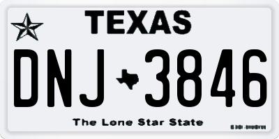 TX license plate DNJ3846