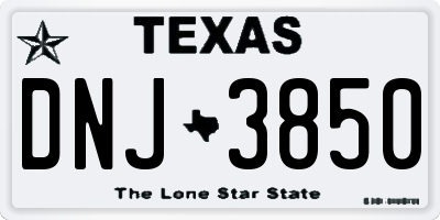 TX license plate DNJ3850