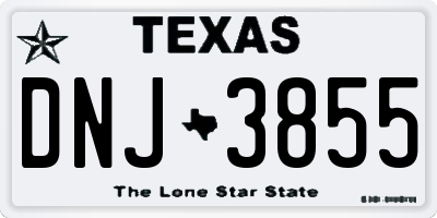 TX license plate DNJ3855
