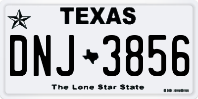 TX license plate DNJ3856