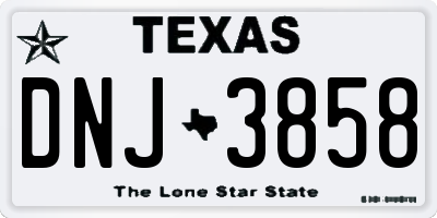 TX license plate DNJ3858