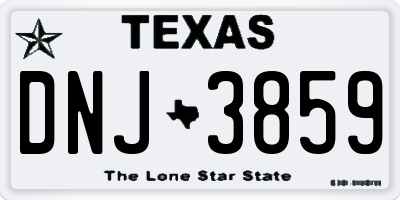 TX license plate DNJ3859