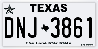 TX license plate DNJ3861