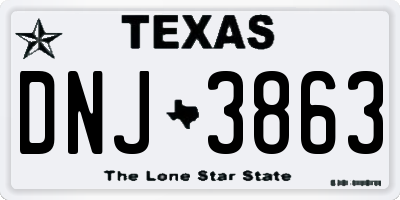 TX license plate DNJ3863