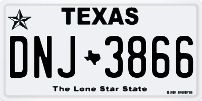 TX license plate DNJ3866
