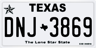 TX license plate DNJ3869