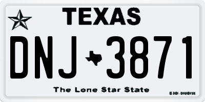 TX license plate DNJ3871