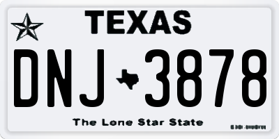 TX license plate DNJ3878