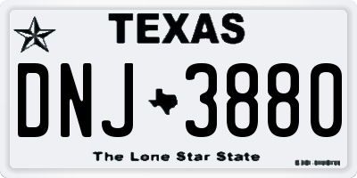 TX license plate DNJ3880
