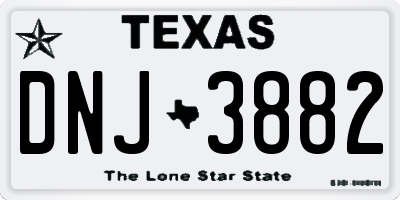 TX license plate DNJ3882