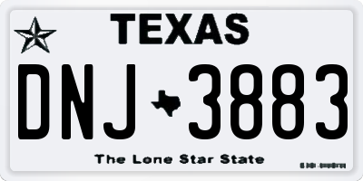 TX license plate DNJ3883