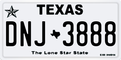 TX license plate DNJ3888