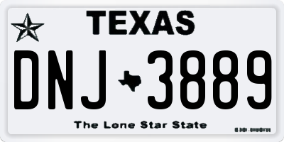 TX license plate DNJ3889