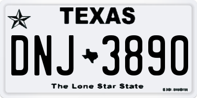 TX license plate DNJ3890