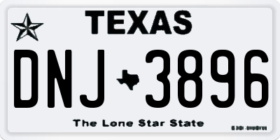 TX license plate DNJ3896