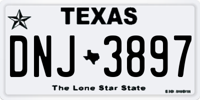 TX license plate DNJ3897