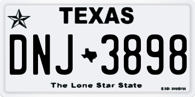TX license plate DNJ3898
