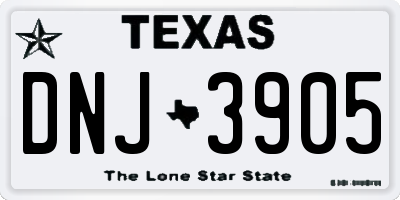 TX license plate DNJ3905