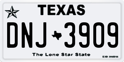 TX license plate DNJ3909
