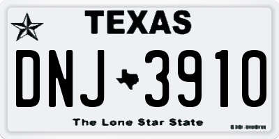 TX license plate DNJ3910