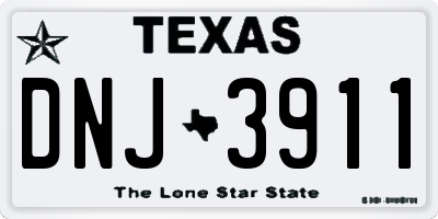TX license plate DNJ3911