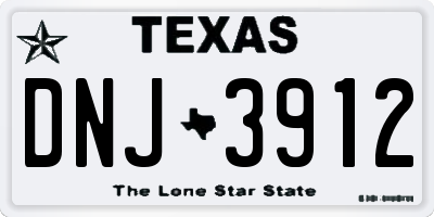TX license plate DNJ3912
