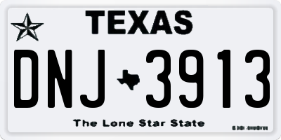 TX license plate DNJ3913