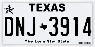 TX license plate DNJ3914
