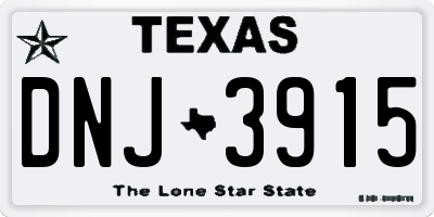 TX license plate DNJ3915
