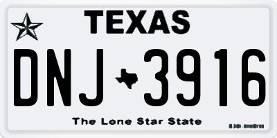 TX license plate DNJ3916