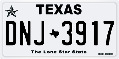 TX license plate DNJ3917