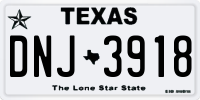 TX license plate DNJ3918
