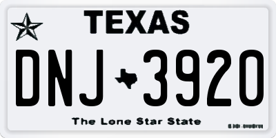 TX license plate DNJ3920