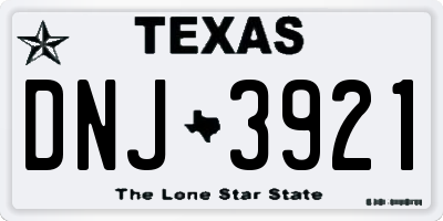TX license plate DNJ3921
