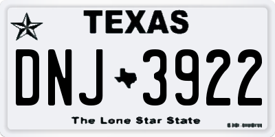 TX license plate DNJ3922