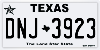 TX license plate DNJ3923
