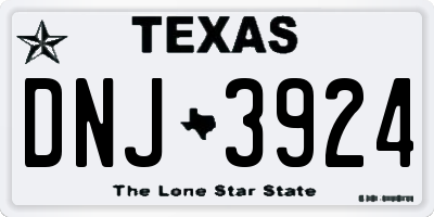 TX license plate DNJ3924
