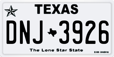 TX license plate DNJ3926