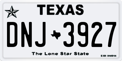 TX license plate DNJ3927
