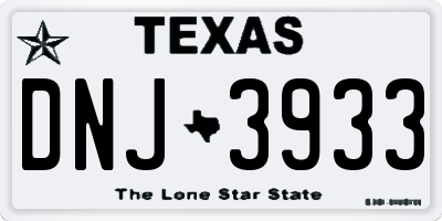 TX license plate DNJ3933