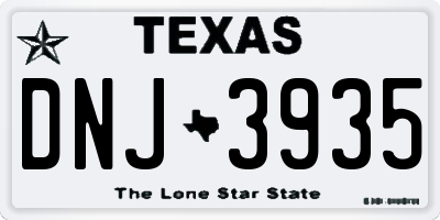 TX license plate DNJ3935