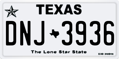 TX license plate DNJ3936