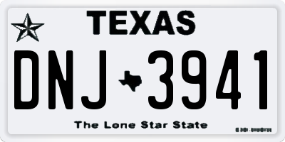 TX license plate DNJ3941