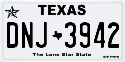 TX license plate DNJ3942