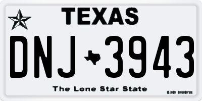 TX license plate DNJ3943