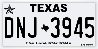 TX license plate DNJ3945