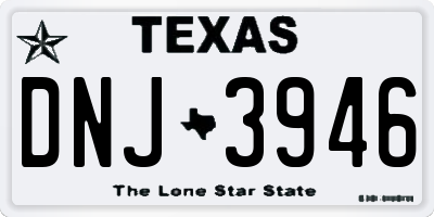 TX license plate DNJ3946